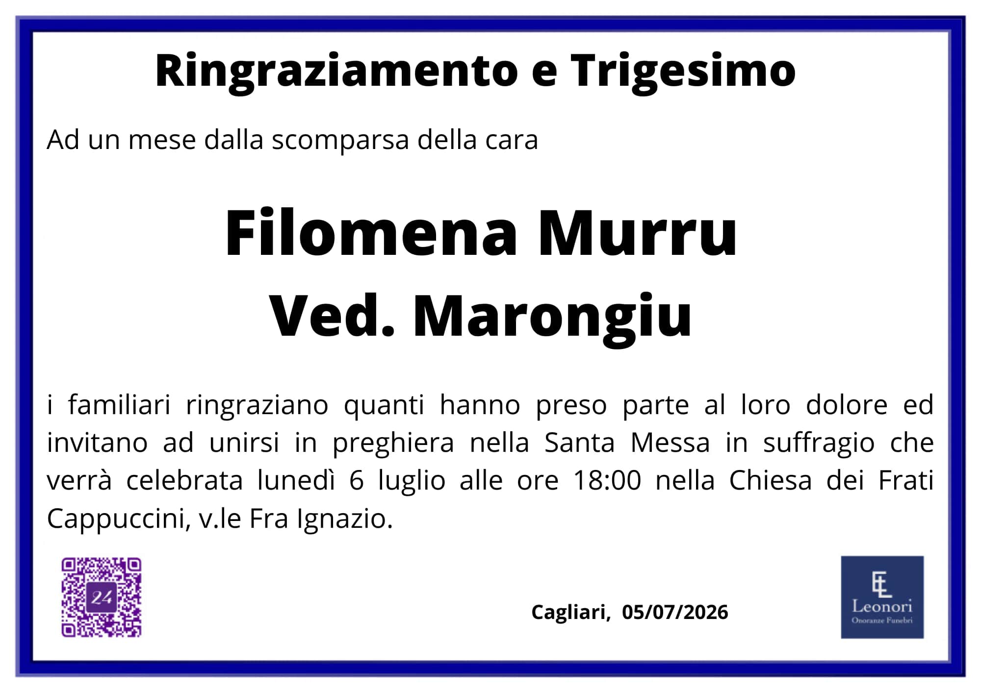 Manifesto di Filomena Murru